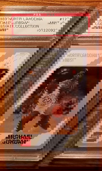 1989 North Carolina #17 Michael Jordan collegiate collection psa 9 coca cola