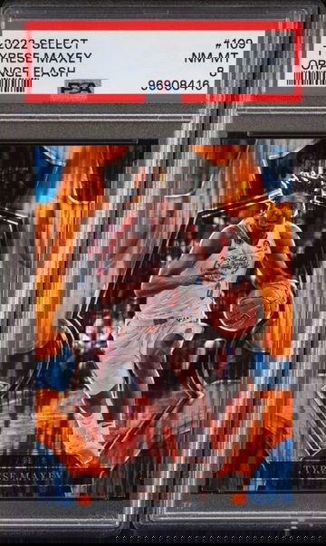 2022 PANINI TYRESE MAXEY SELECT ORANGE FLASH #109 PSA 8