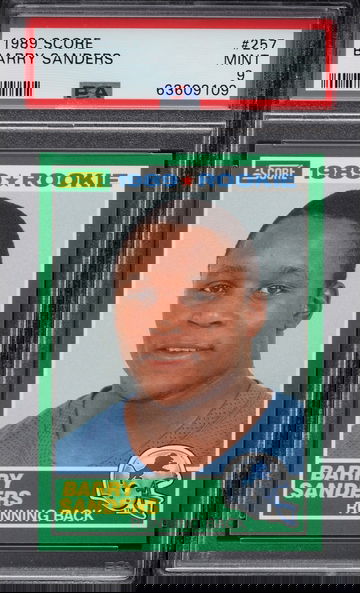 1989 Score Barry Sanders RC Rookie PSA 9 Mint Detroit Lions #257