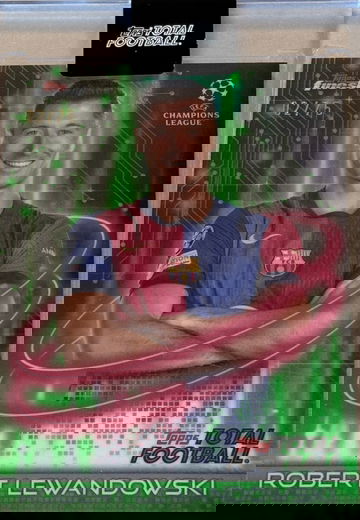 Robert Lewandowski 2024-25 Topps Finest UEFA Total Football Neon Green /75