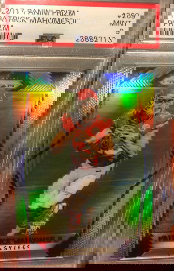 Patick Mahomes 2017 Prizm PSA 9..   card does have the factory dimple