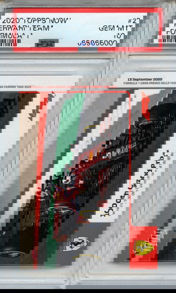 Ferrari 2020 Topps Now F1 #2 1000th Grand Prix PSA 10