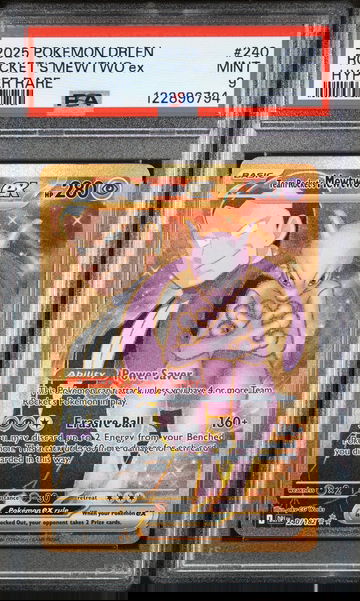 2025 Pokemon DRI EN #240 Rocket's Mewtwo ex Hyper Rare PSA 9