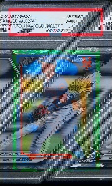 2024 Bowman Luisangel Acuna Chrome Prospect Lunar Glow #BCP40 Mets PSA 9 Mint