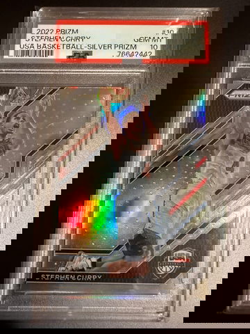 Stephen Curry 2022 Prizm USA Basketball Silver Prizm PSA 10