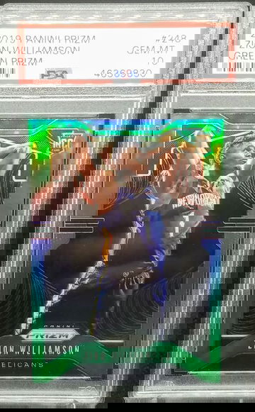 Zion Williamson 2019-20 Panini Prizm Green RC Rookie # 248 Graded PSA Gem Mint 10