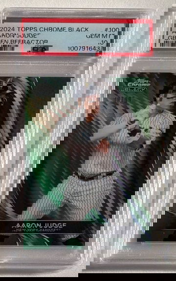 2024 Topps Chrome Black Green Refractor #100 Aaron Judge /99 PSA 10