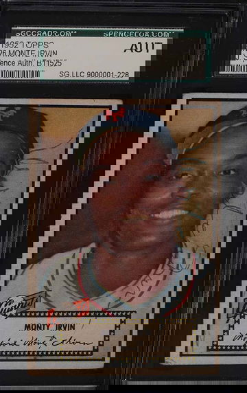 1952 Topps Baseball Monte Irvin #26 Black Back AUTO RARE! NICE!