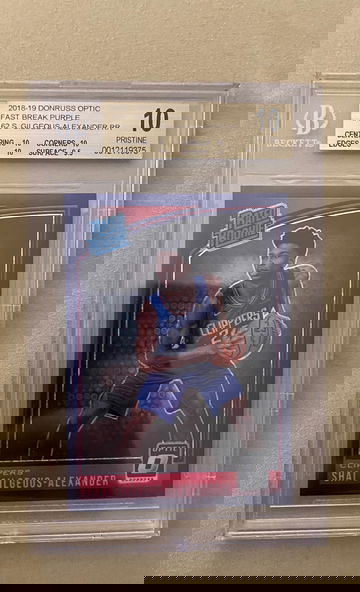 Shai Gilgeous Alexander /95 Fast Break Purple 2018 Optic Rated Rookie BGS PRISTINE 10  