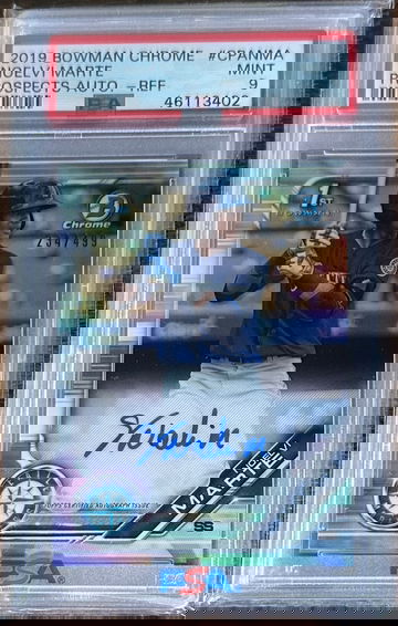 2019 Bowman Chrome Noelvi Marte Prospect Refractor Auto PSA 9