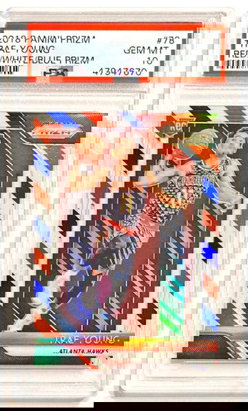 2018-19 Panini Prizm Trae Young #78 Red White & Blue Rookie PSA 10