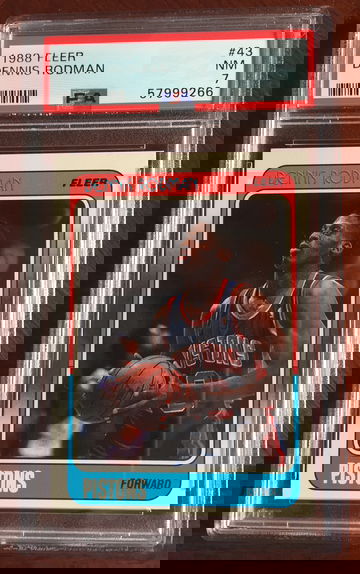 1988 Fleer Dennis Rodman #43 HOF RC PSA-7