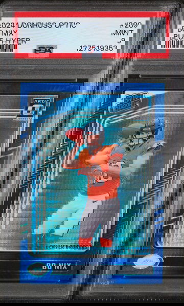 2024 Donruss Optic Blue Hyper Bo Nix #209 PSA 9