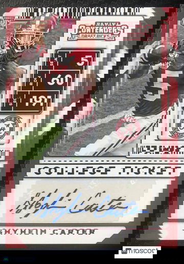 Shyheim Carter 2020 Contenders Draft Rookie Auto #233 Alabama Crimson Tide