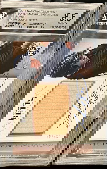 2014 National Treasures MOOKIE BETTS Purple /49 Auto RC BGS 8.5 Dodgers RPA