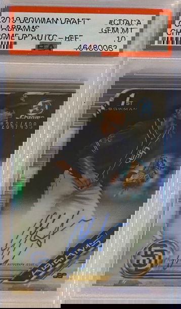 C.J. ABRAMS 2019 Bowman Draft 1st Chrome Refractors SP RC 264/499! PSA 10! Pop 3! LOW POP!!!