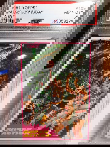 1981 Topps #109 Magic Johnson PSA 8 Second Year Los Angeles Lakers First Solo Rc