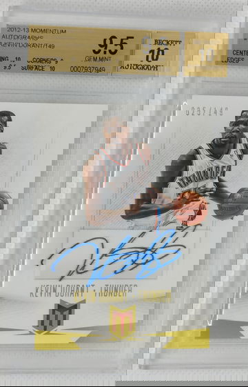 KEVIN DURANT 2012-13 Momentum Autographs Auto Nets 25/149 #1 - BGS GEM MINT 9.5 / 10