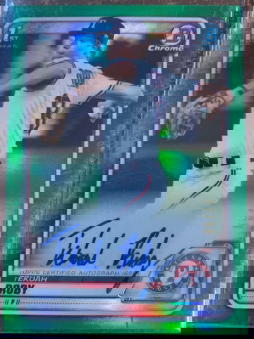 2020 Bowman Chrome Green /99 Auto Tekoah Roby 1st Bowman