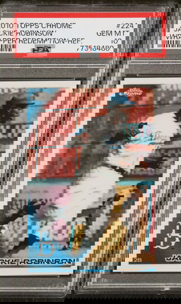 2010 Topps Chrome Jackie Robinson Wrapper Redemption Refractor PSA 10
