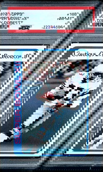 1978 TOPPS #168 SUPER BOWL XII TONY DORSETT RC PSA 8 New Label