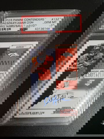 2018 panini contenders rookie ticket Daesean Hamilton RC variation PSA 10. 