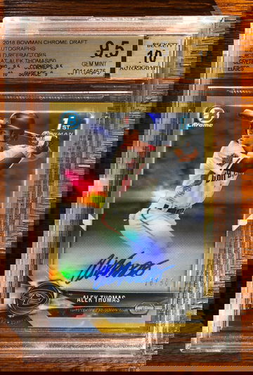 ALEK THOMAS 2018 Bowman Chrome Gold Refractor Auto /50 BGS 9.5/10