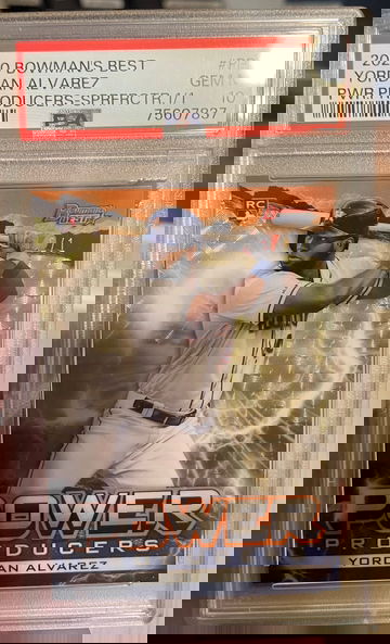 2020 Bowman's Best Yordan Alvarez Power Producers RC SUPERFRACTOR 1/1 PSA 10 #PP-YA