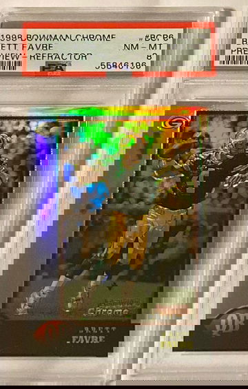 Bowman chrome Brett Favre preview refractor PSA-8