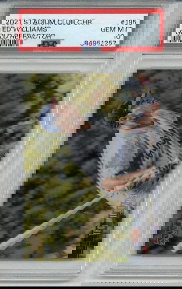 2021 TOPPS STADIUM CLUB CHROME GOLD REFRACTOR #195 TED WILLIAMS /50 PSA 10