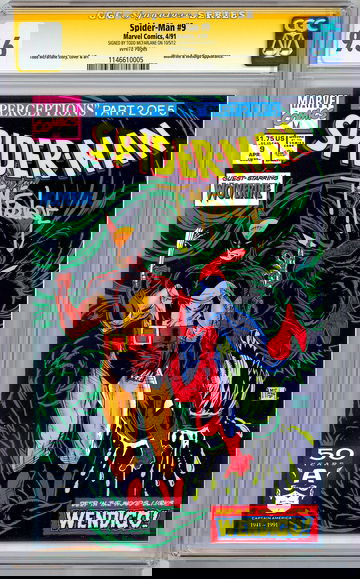 SPIDER-MAN #9 CGC-SS 9.6 SIGD TODD MCFARLANE STORY CVR & ART WOLVERINE APP 1991