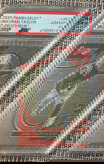 2020 Panini Select Jonathan Taylor RC #00/49 Red Disco Prizm SSP PSA 10 💎