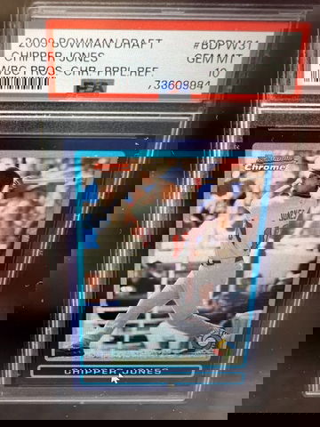 2009 Bowman Draft Chrome Chipper Jones Purple Refractor