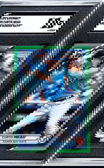 2024 Bowman #28 Curtis Mead Green Border /99 SGC 10