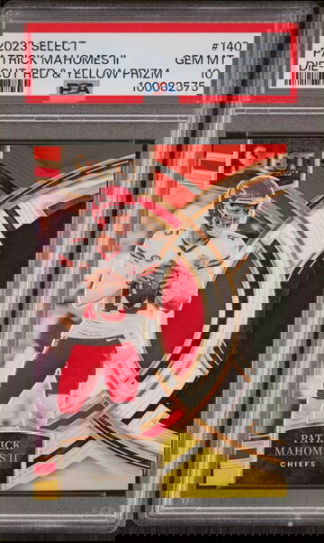 2023 Select Patrick Mahomes II #140 / RED YELLOW DIE-CUT PRIZM / Color Match / PSA 10 / KC Chiefs