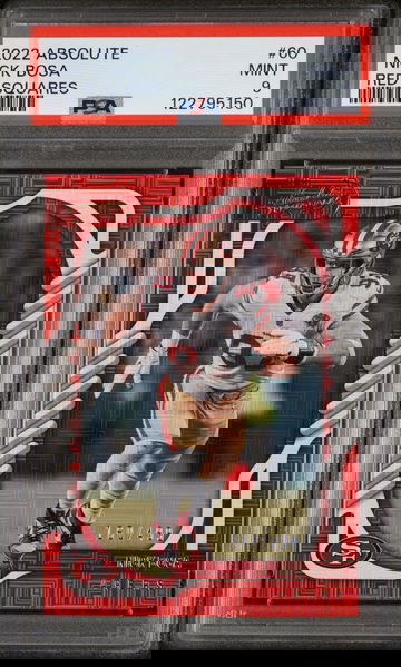 2022 Panini Absolute Football Red Squares Nick Bosa #60 /499 PSA 9