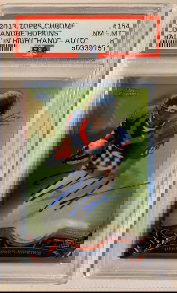 2013 Topps Chrome #154 RC DeAndre Hopkins Auto xx/447 PSA 8 NM-MT