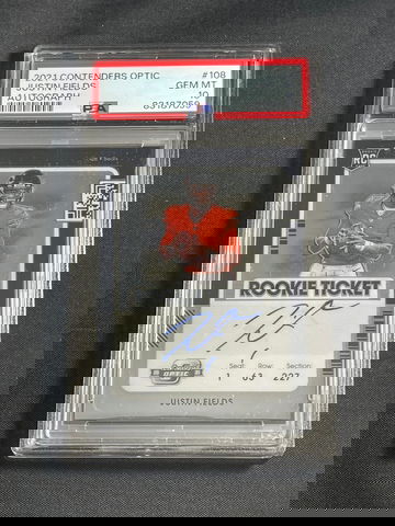 2021 Contenders Optic Justin Fields Rookie Ticket Auto On Card PSA 10 GEM MINT