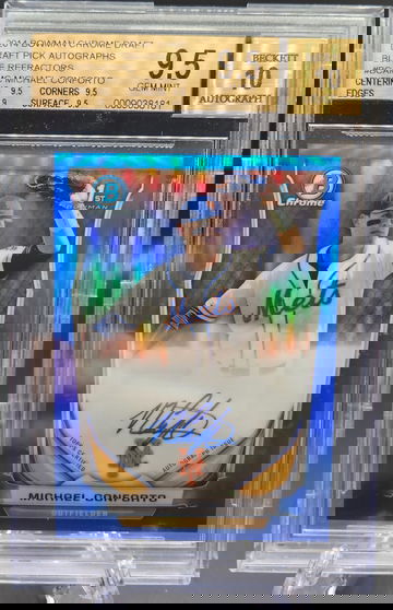 Michael Conforto 2014 Bowman Chrome Blue Refractor Auto #/150 BGS 9.5