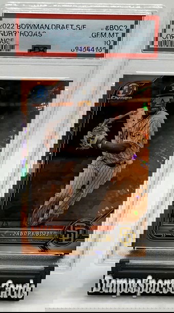 2022 Bowman Draft Sapphire Orange 3/25 SSP Yendry Rojas PSA 10 Padres #BDC2