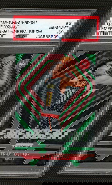 Trae Young 2018 Emergent Green Prizm PSA 10