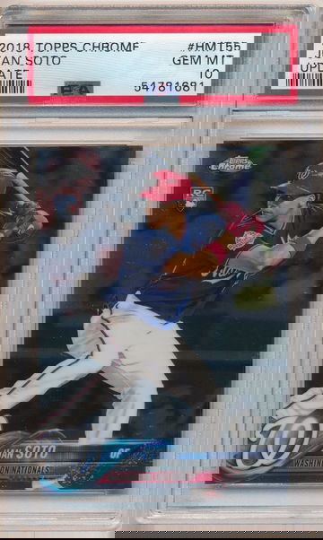 2018 Topps Chrome Update Juan Soto PSA 10 Gem Mint RC HMT55