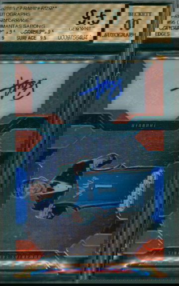 2016-17 Panini Prizm Autographs Prizms Orange Domantas Sabonis BGS 9.5 Auto 10 Gem Mint RC #7/25