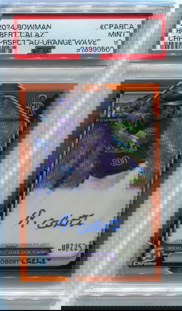 2024 Bowman - Robert Calaz - Orange Wave Refractor Auto /25 - PSA 9