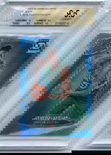JAYSON TATUM 2017-18 Donruss OPTIC HOLO #198 Rated Rookie BGS 9.5 Gem Mint  silver prizm