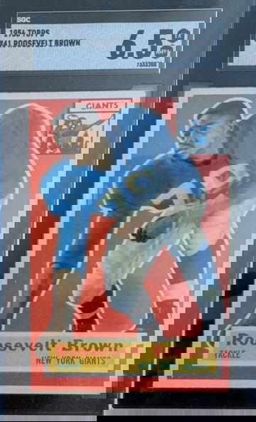 1956 Topps Roosevelt Brown HoF RC SGC 6.5 low pop!