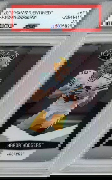 2010 PANINI CERTIFIED #51 AARON RODGERS CARD PACKERS PSA 10 LOW POP