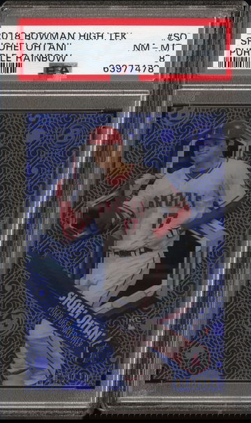 2018 Bowman High Tek Shohei Ohtani Purple /191 PSA8