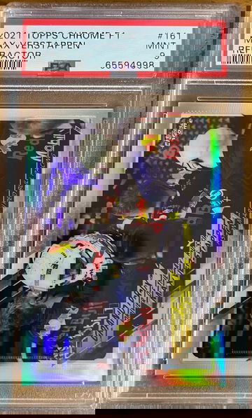 2021 TOPPS CHROME F1 MAX VERSTAPPEN #161 REFRACTOR PSA 9 MINT