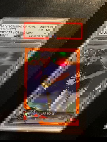 2018 Bowman chrome Orange Refractor/25 Bo Bichette  psa 8